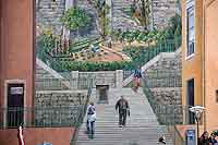 Le grand escalier - Mur des Canuts Boulevard des Canuts Lyon 4ème