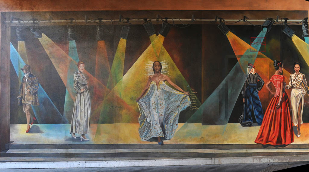 Fresque dans le passage sous l’immeuble du  Mur des Canuts Boulevard des Canuts Lyon 4ème