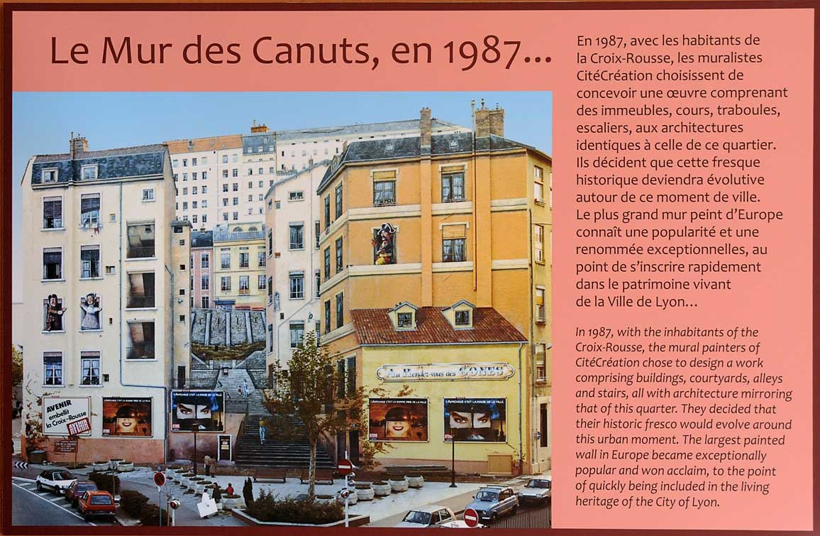 le mur des Canuts, Boulevard des Canuts Lyon 4ème