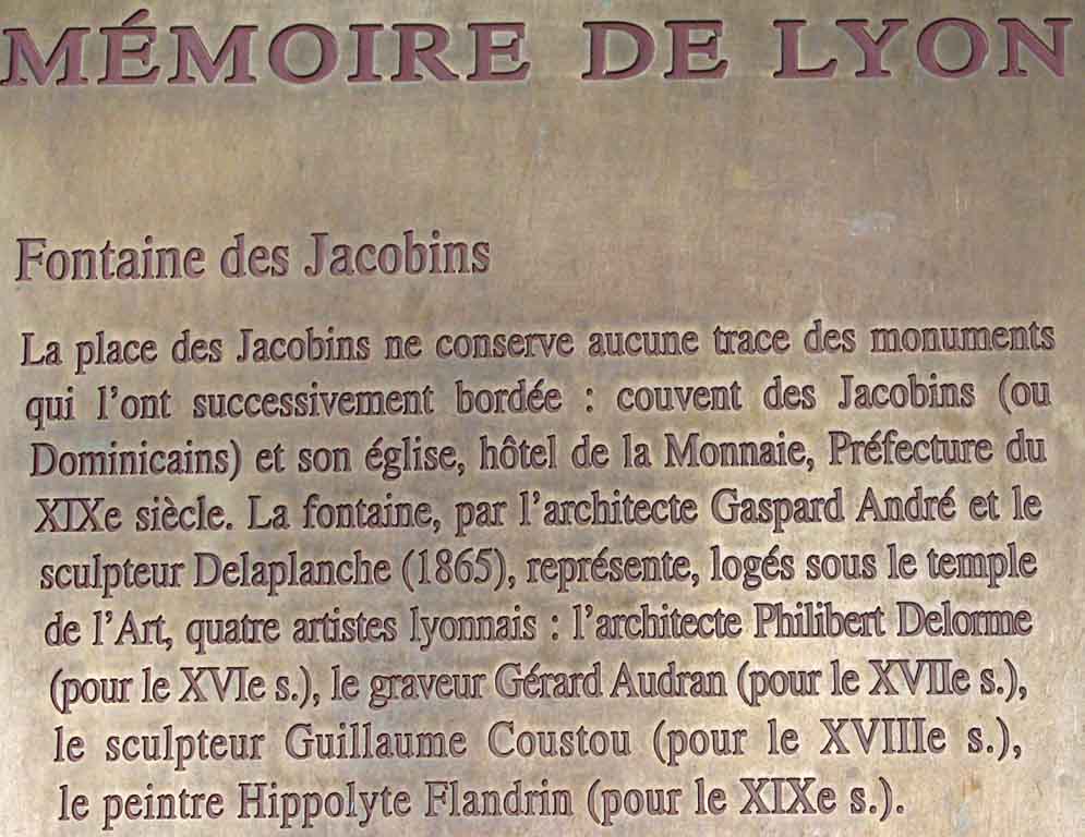 Fontaine Place des Jacobins Lyon 2ème