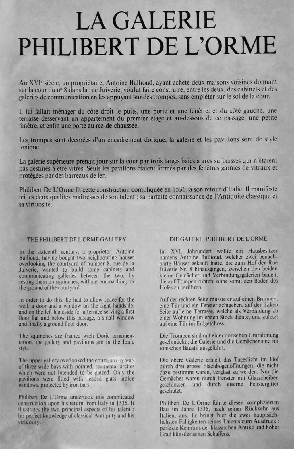 Hotel Bullioud Information  8 rue de la Juiverie Lyon 5ème