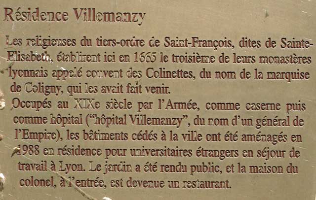 Résidence Villemanzy Lyon 1er