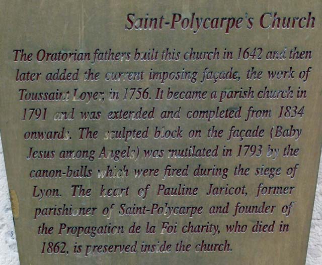 Saint Polycarpe Church Lyon 1st