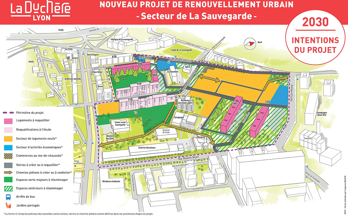 Projet 2030 Plan de La Duchère en 2020 (Lyon 9ème)
