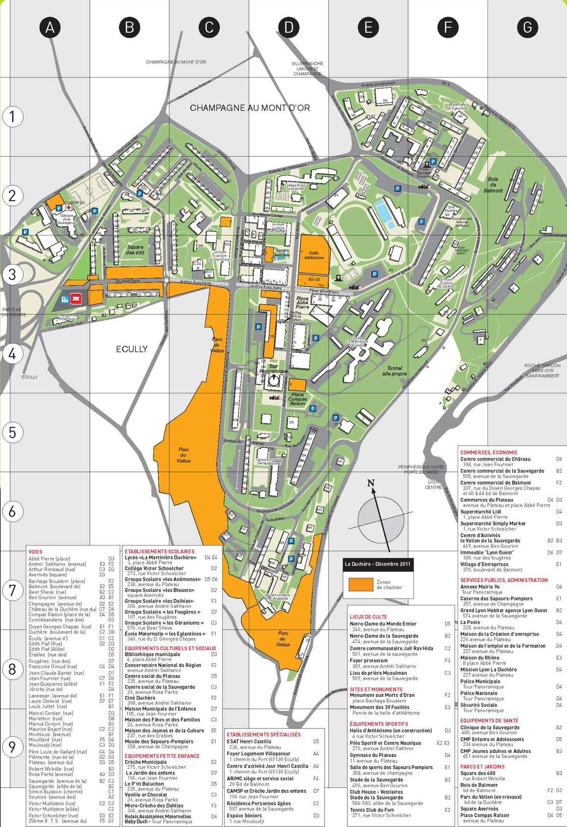 Plan de La Duchère en 2010 (Lyon 9ème)