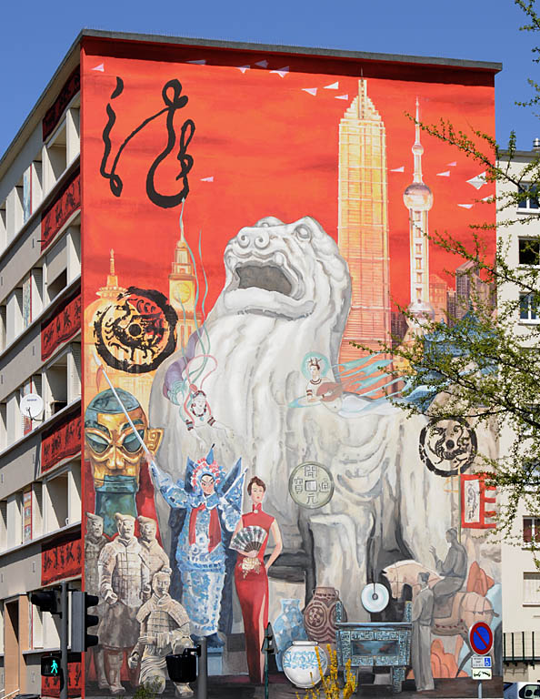Fresque Boulevard des Etats-Unis Lyon 8ème Musée urbain Tony Garnier Shanghaï Shi Qiren de Shanghaï  (2006)