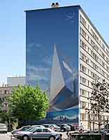 Mur en 3D Boulevard des Etats-Unis Lyon 8ème Musée urbain Tony Garnier