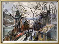 Renée Besson "L&rsquo;ile Barbe en hiver vers 1950"