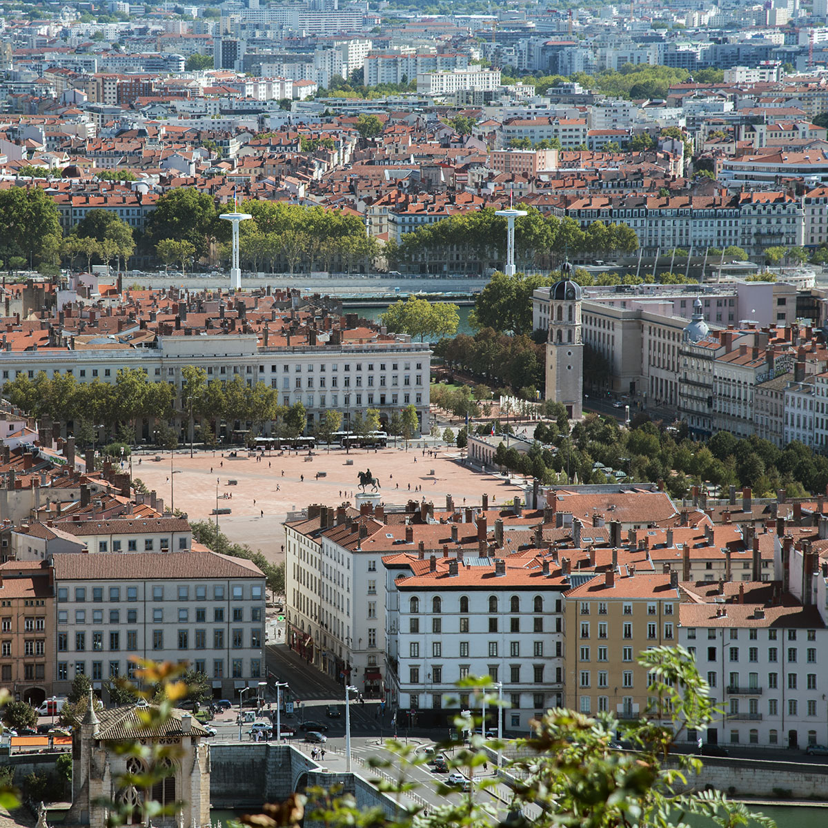 Place Bellecour Lyon 2ème vue depuis Fourvière
