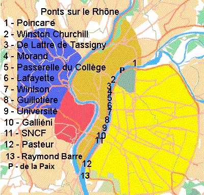 Les Ponts sur le Rhône du nord au Sud