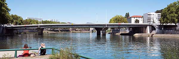 Pont Clémenceau sur la Saône Lyon 9ème (1952)