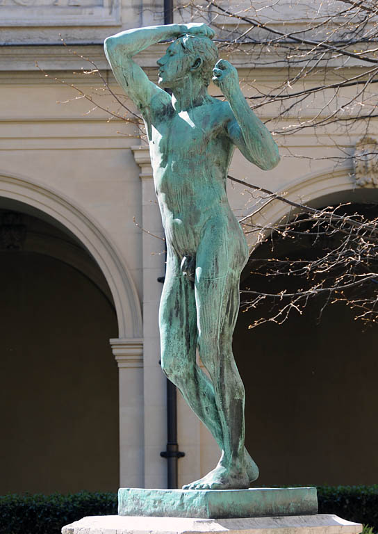 L’Age d’airain (1876) d’A. Rodin (1840-1917) dans le jardin du Musée des Beaux-Arts Lyon 1er