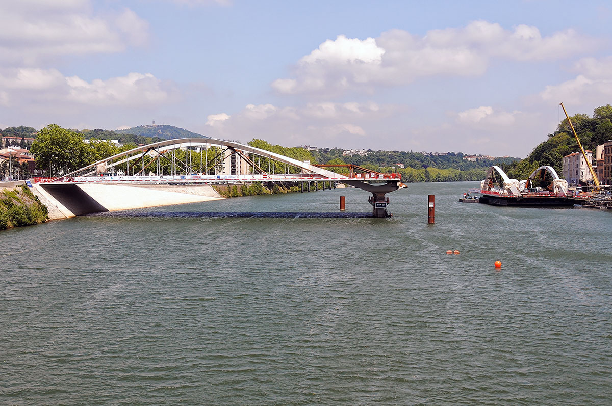 Vaise - Pont Schuman Préparation de la travée Est (Quai Joseph Gillet) -  Mise en service Novembre 2014