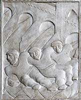 "Marins" Bas-relief (Salendre et Dulac) sur les cotés des portes - Hotel des Postes Place Antonin Poncet Lyon 2ème