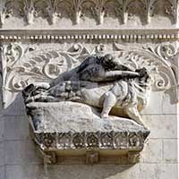 Tour Nord-Ouest Samson et le Lion  (1920) par Jean Baptiste Larrivé (1875-1928). Détail de la façade de la Basilique de Fourvière Lyon 5ème